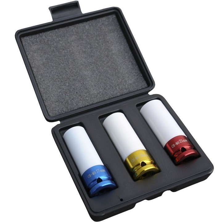 Set tubulare de impact pentru vulcanizare Gude 75131, 1/2", 17-21 mm, 3 piese