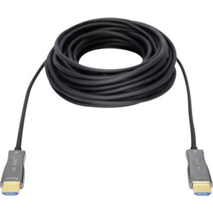 Кабел HDMI-HDMI, UHD 8K 60Hz, Ethernet връзка, AK-330125-200-S, 20m, Digitus, черен
