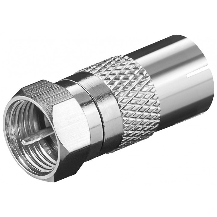 Mufa cablu coaxial, F tata- Coaxial mama din cupru, set 10 bucati, Goobay