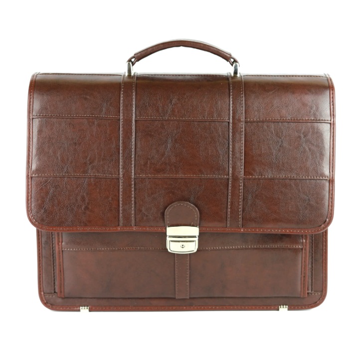 Мъжко куфарче, Franczesko, Естествена кожа, Кафяво