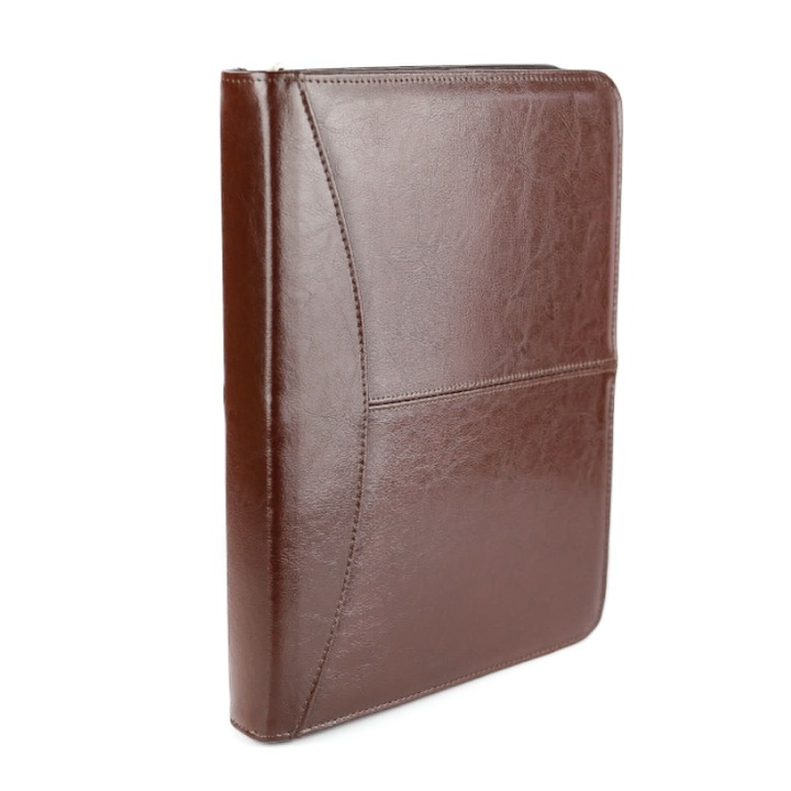 Bőr aktatáska, Franczesko, Természetes bőr, 36 x 26 x 5 cm, Barna