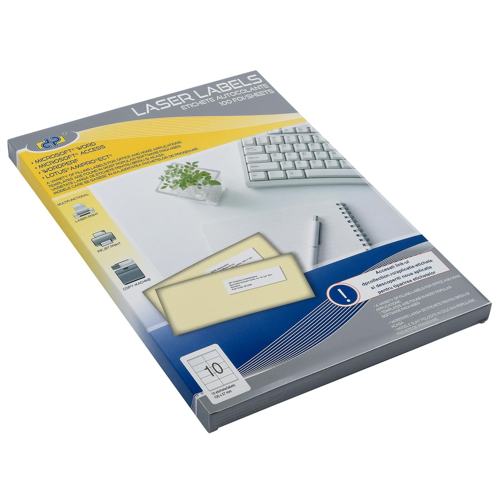 Etichete autoadezive 1/10, 100 coli A4/cutie DP Collection - Office