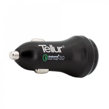 Incarcator auto Tellur, Quick Charge 3.0, 2xUSB, 5.4A, Negru Incarcator auto Tellur, Quick Charge 3.0, 2xUSB, 5.4A, Negru