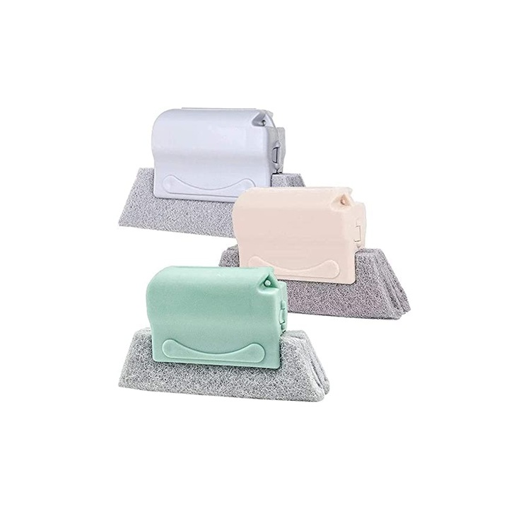 Set 3 perii de curatare caneluri, PP, 8x14 cm, Multicolor