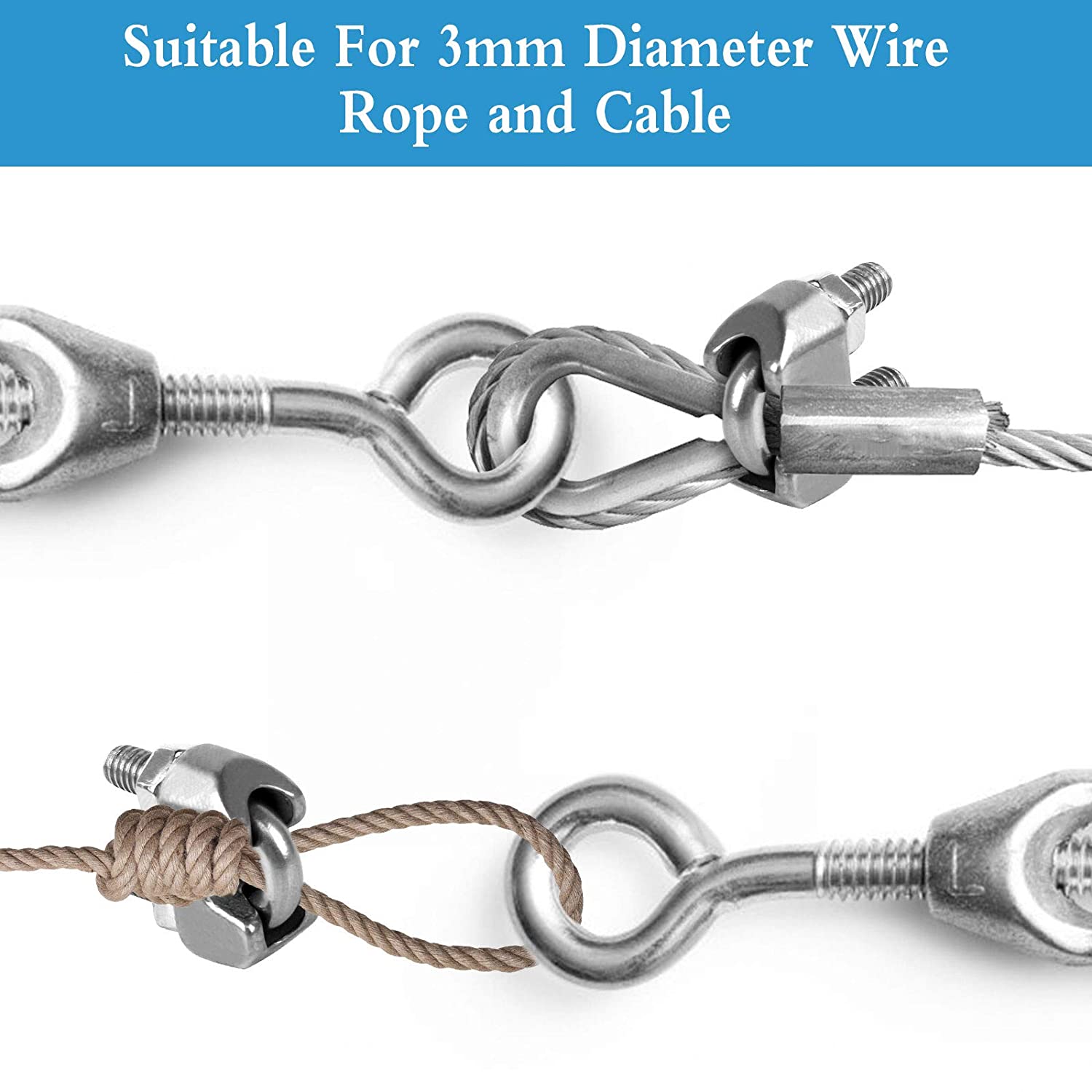 Set 18 cleme de cablu, Inox, 18 x 20 mm, Argintiu - eMAG.ro