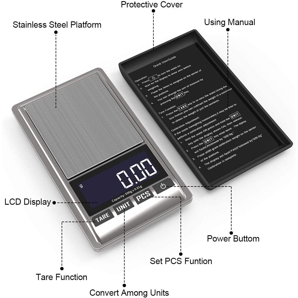 Échelle Gramme 500 G X 0, 01 G Précision, Mini Balance Poche Pour - Foto 6
