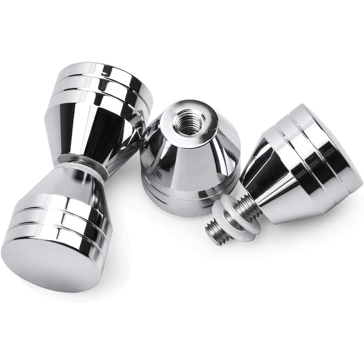 Set de 2 manere usi, Inox, 6 x 3cm, Argintiu lucios