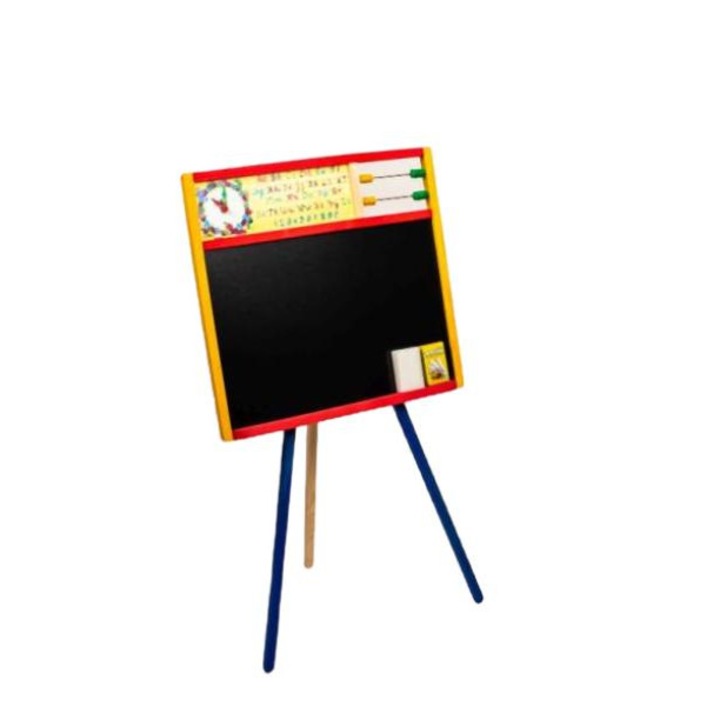 Tabla cu numaratoare si ceas Malimas, 106cm, Lemn, Multicolor