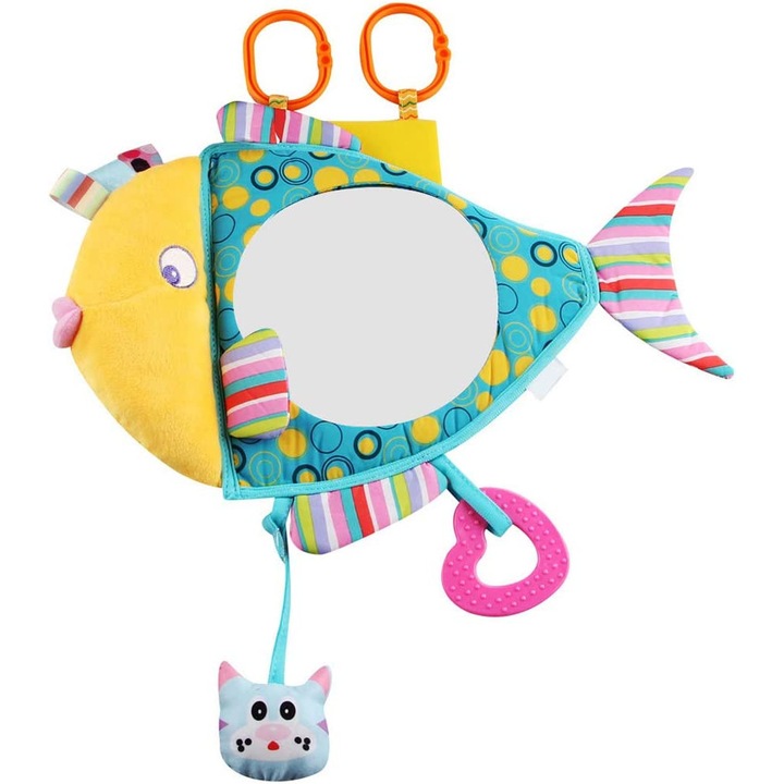 Oglinda scaun auto copii, Acril/Sticla, 23.5 x 35 cm, Multicolor