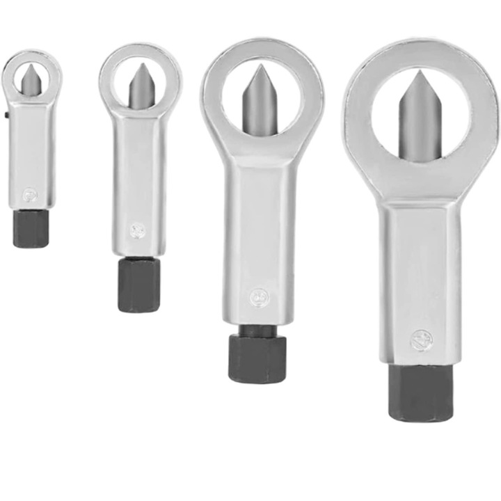 Set 4 chei de despicare piulite, 9-12/12-16/16-22/22-27 mm, Argintiu