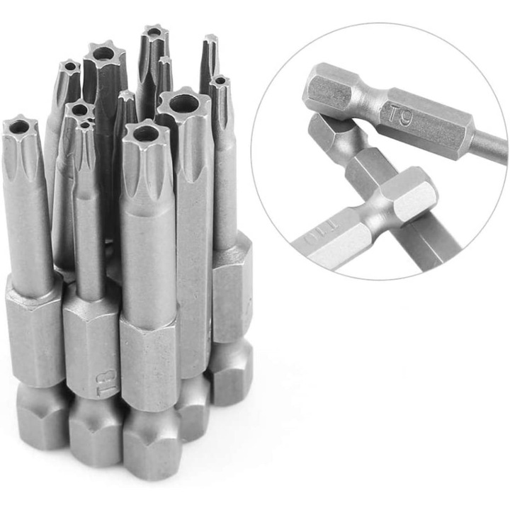 Saipor Set De 13 Embouts Long Torx T5-T40 - 150 Mm S2 Acier Magnétiques Pour Visseuse
