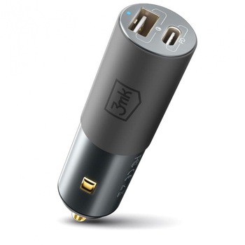 Incarcator Auto 3MK, HyperCharger, Quick Charge, 100W, 1 X USB - 1 X USB Type-C, Argintiu