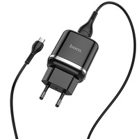 Incarcator Retea HOCO, N3, Quick Charge, 18W, 1 X USB, cablu MicroUSB, Negru