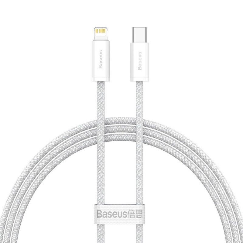 Cablu Date si Incarcare Baseus, Dynamic CALD000002, USB Type-C la tip Lightning Fast Charging, 1m, PD 20W, Alb