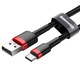 Cablu Date si Incarcare Baseus, Cafule CATKLF-C91, USB la USB Type-C, Quick Charge, 2m, Negru - Rosu