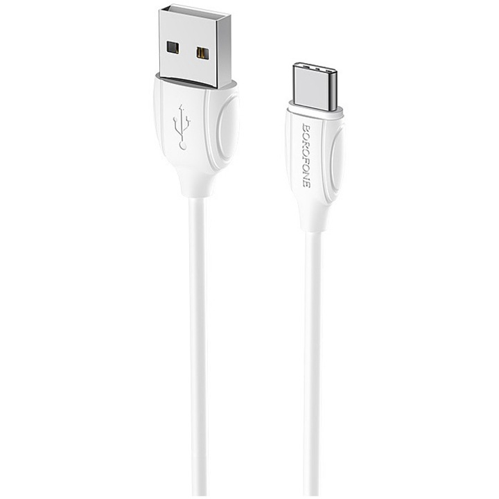 Cablu Date si Incarcare Borofone, Benefit BX19, USB la USB Type-C, 1m, Alb