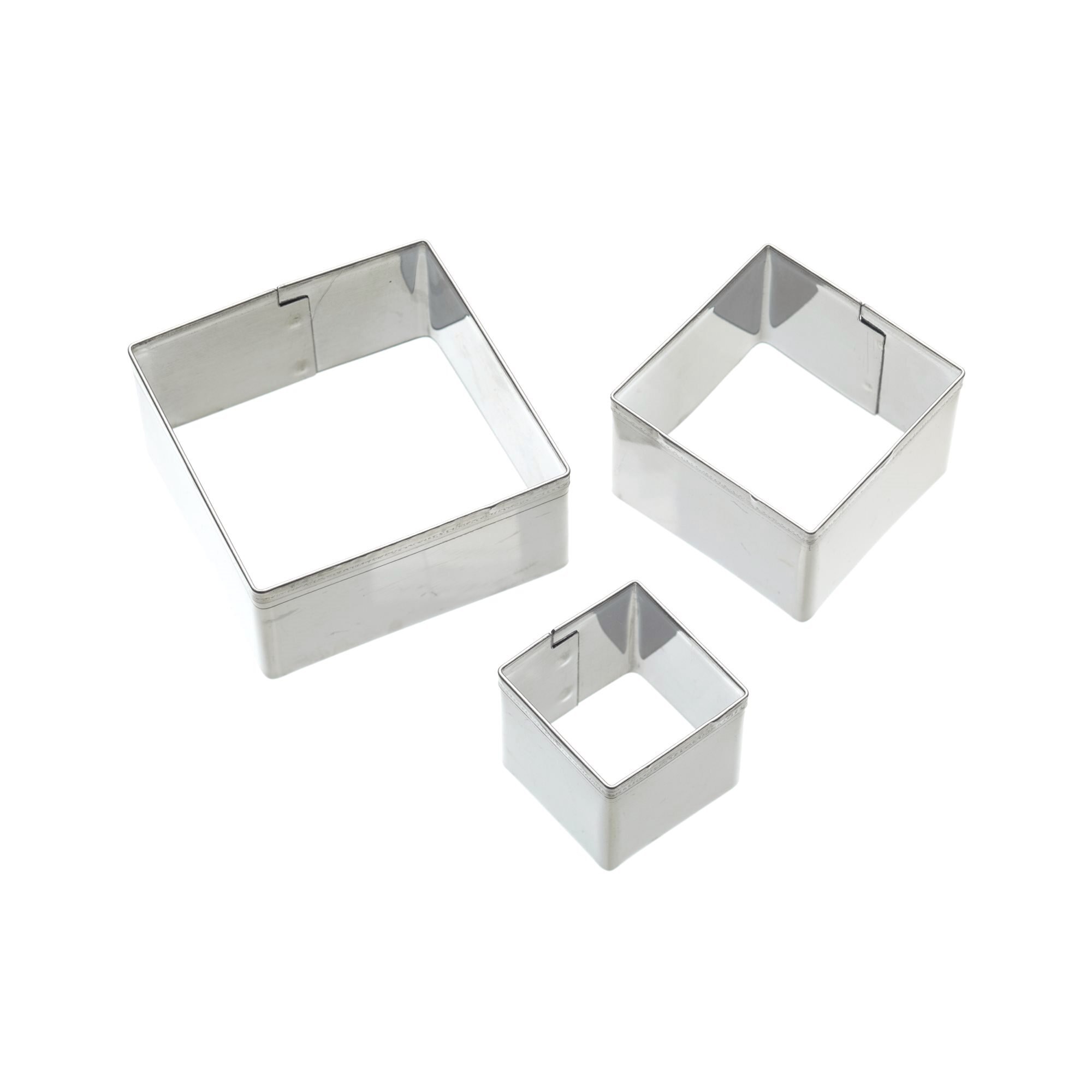 Set 3 forme/cuttere, patrate, inox - Kitchen Craft