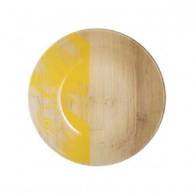 Farfurie intinsa Hevea Luminarc, Sticla, Bej/Galben, Diametru 20 cm