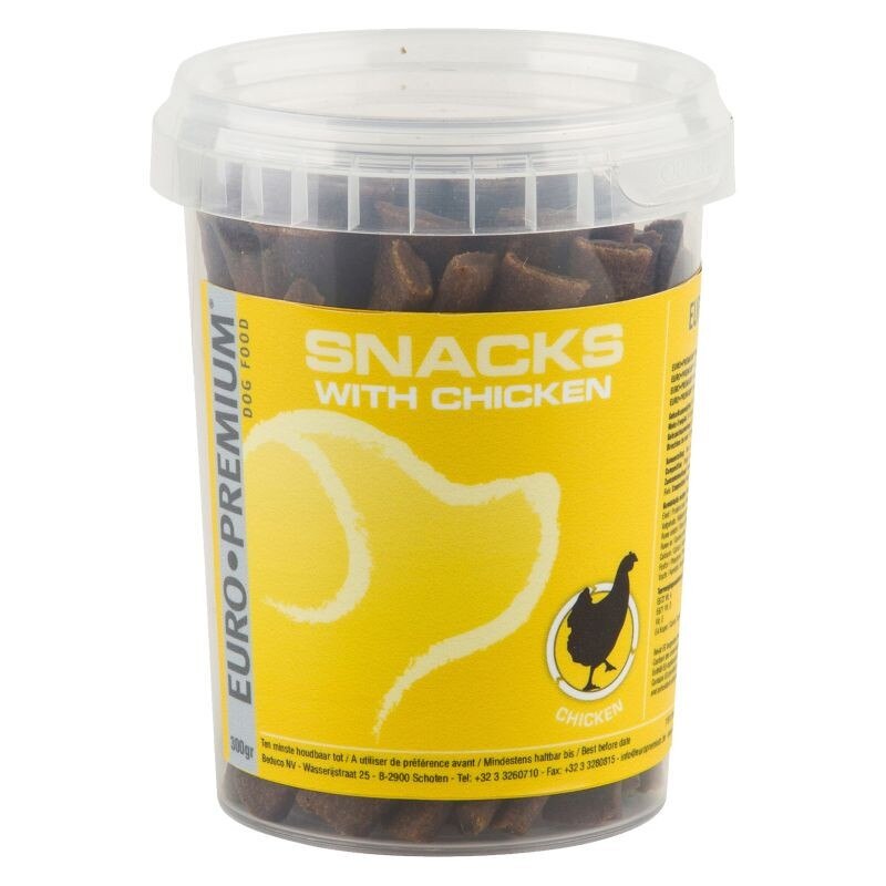 Recompense pentru caini, EURO-PREMIUM Snacks cu pui, 300 gr