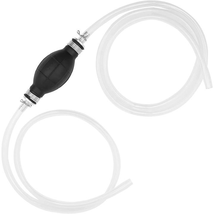 Pompa manuala pentru combustifuil cu sifon, PVC, 10 mm, Negru