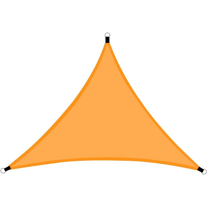 Copertina de umbra triunghiulara, Polietilena, Waterproof, 3x3x3 m, Portocaliu