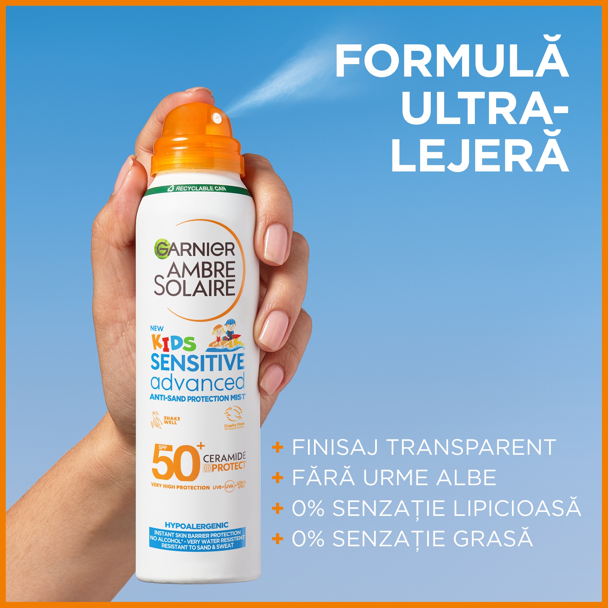 Слънцезащитен спрей за тяло Garnier Ambre SolaireSensitive Advanced SPF ...