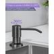 Dozator Sapun pentru Chiuveta ZEQAS, Incorporat in Blat sau Chiuveta, Dispenser Detergent Lichid Bucatarie, Cap din Otel Inoxidabil, Rezervor Mare, Negru
