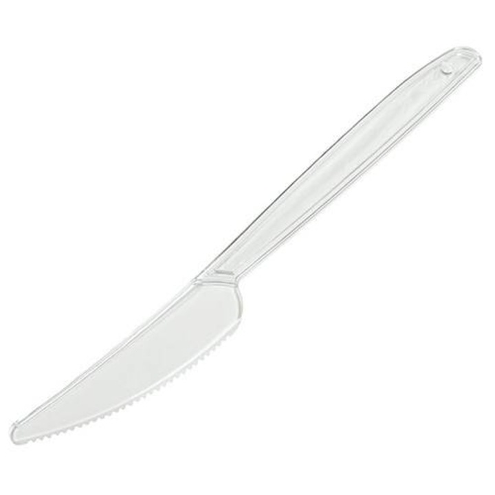 Cutite plastic transparent, reutilizabile, 180mm, 100buc, Practic Online