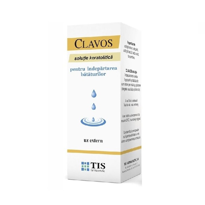 Solutie keratolitica pentru inlaturarea bataturilor, Clavos 10ml, Tis Farmaceutic