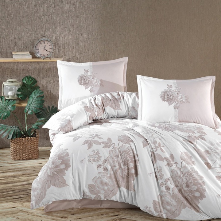 Dupla ágyneműhuzat szett, 100% ranforce pamut, 4 db, 240 x 260 cm, Ralex Pucioasa, Rohan V2