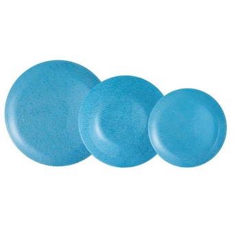 Serviciu de masa Luminarc Stony Blue, 18 piese, Sticla, Albastru Serviciu de masa Luminarc Stony Blue, 18 piese, Sticla, Albastru