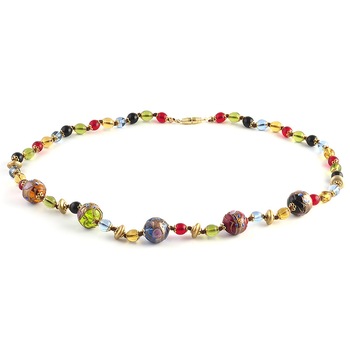 Colier FLOREALE multicolor din sticla de Murano, 60 cm, Bijuterii Original Murano Colier FLOREALE multicolor din sticla de Murano, 60 cm, Bijuterii Original Murano