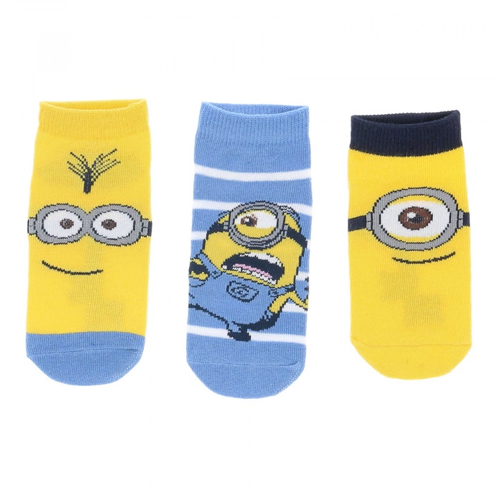 Комплект от 3 чифта детски чорапи Миньони, Многоцветен