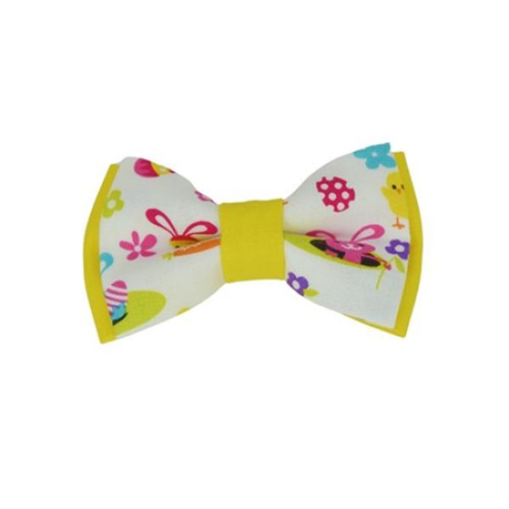 Papion de Paste pentru copii 0-6 ani Joyful Easter, galben, 8x4 cm