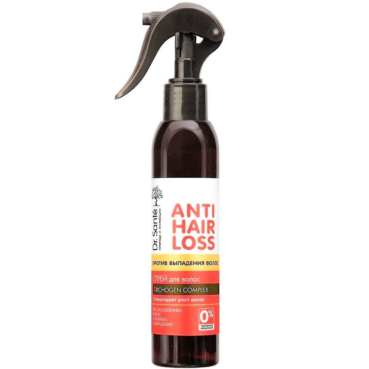 Kezelő spray a hullásra hajlamos legyengült hajra Trichogen Complex-szel, 150ml, Doctor Sante