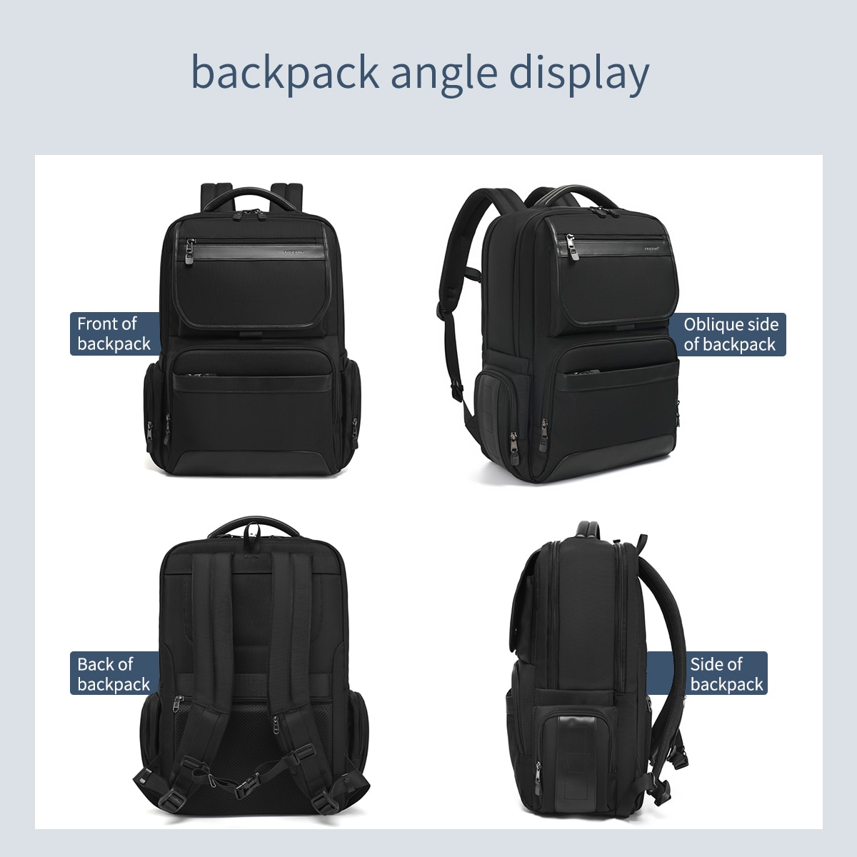 Rucsac laptop 17", smart business pentru calatorii, Tigernu, 32x20x47 cm, Negru