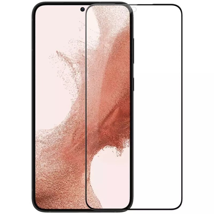 Стъклен Протектор за Samsung Galaxy S23 Plus, Удароустойчив, Черен