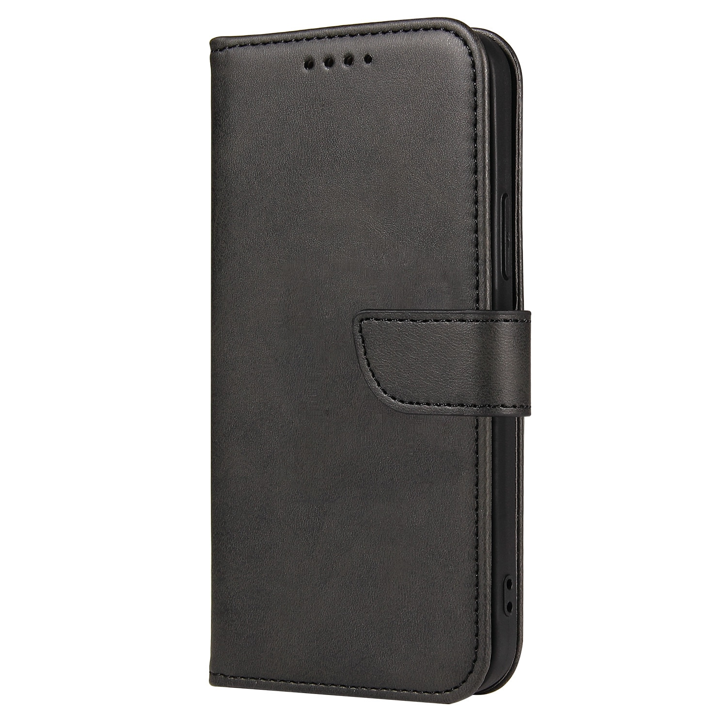 Husa din piele pentru Xiaomi Redmi Note 11 4G, inchidere magnetica, suport card, suport, neagra