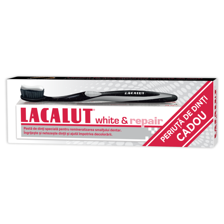 Lacalut White&Repair promóciós csomag: fogkrém 75 ml + fogkefe