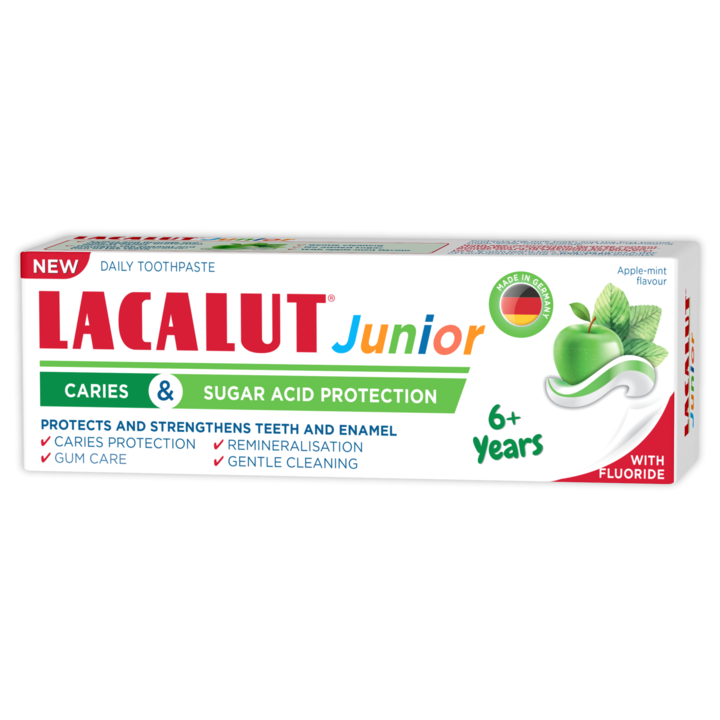 Lacalut Junior 6+ éves fogkrém fogszuvasodás és cukor elleni védelem, 55 ml