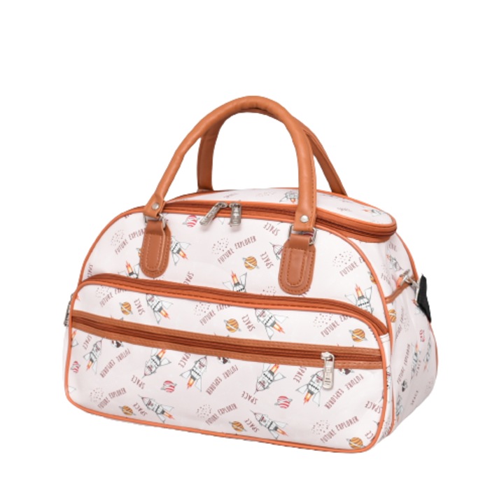 Geanta de voiaj, 44/26/17 cm, Piele ecologica, Multicolor