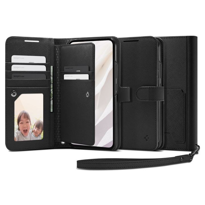 Кейс за Samsung Galaxy A54, Spigen Wallet S Plus, черен