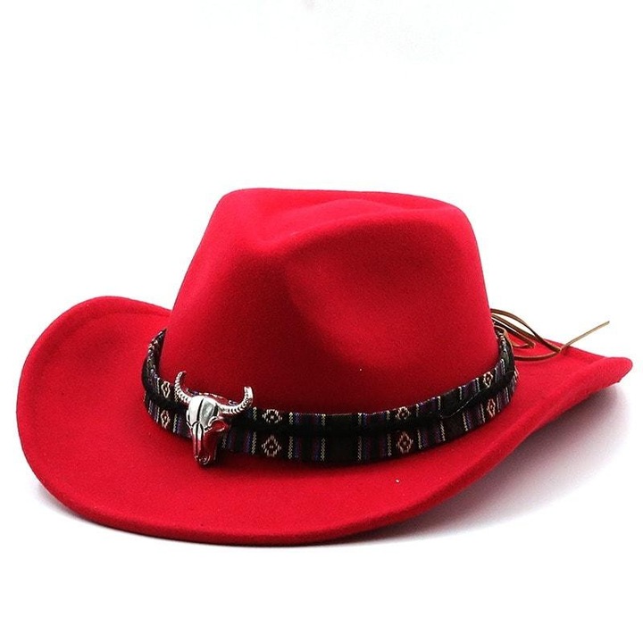 Palarie dama, rosie, stil cowboy, Thala, Pursehuit