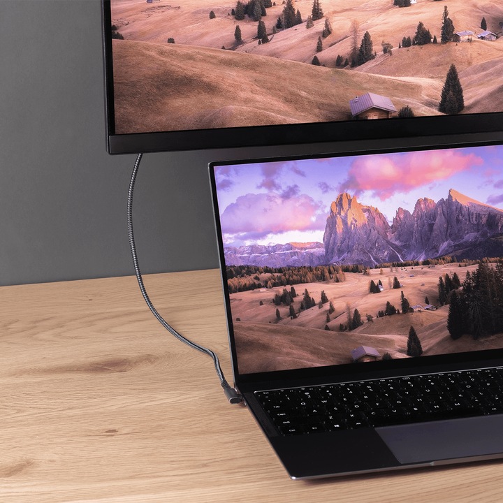 Кабел USB C Reagle, Thunderbolt 3 Usb-C 100W PD, 20V, 5A, 4K 60Hz 3M Angular