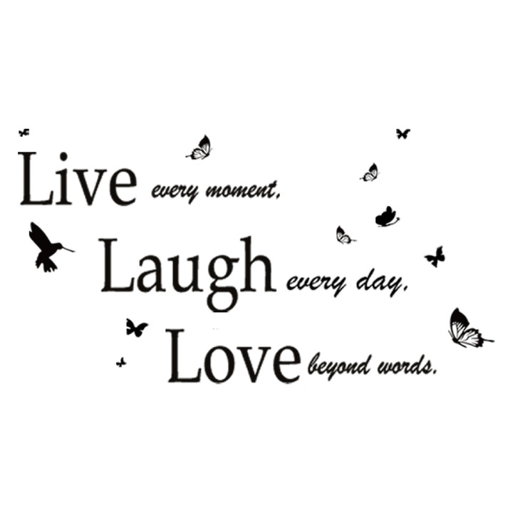 Sticker Classic Live Laugh Love 97x100cm