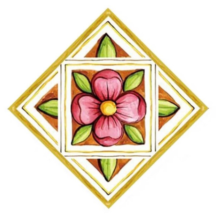 Set 21 Stickere Decorative Autoadezive pentru Gresie sau Faianta DAVIDAMI CONCEPT®, culoare Caramiziu, dimensiune 7.5 cm x 7.5 cm