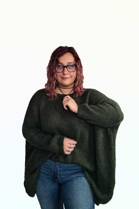 Pulover Dama, Verde, Oversized, XL-2XL