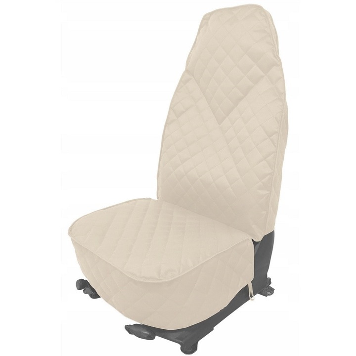Husa protectie scaun auto, matlasata, crem, impermeabila, labavila, Metru Patrat