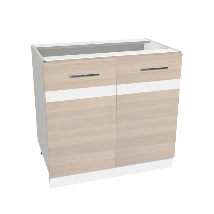 Corp inferior 80 Expomob YANA, 2 usi, dimensiune 80x50x77 cm, culoare corp alb, fronturi kiruna si alb