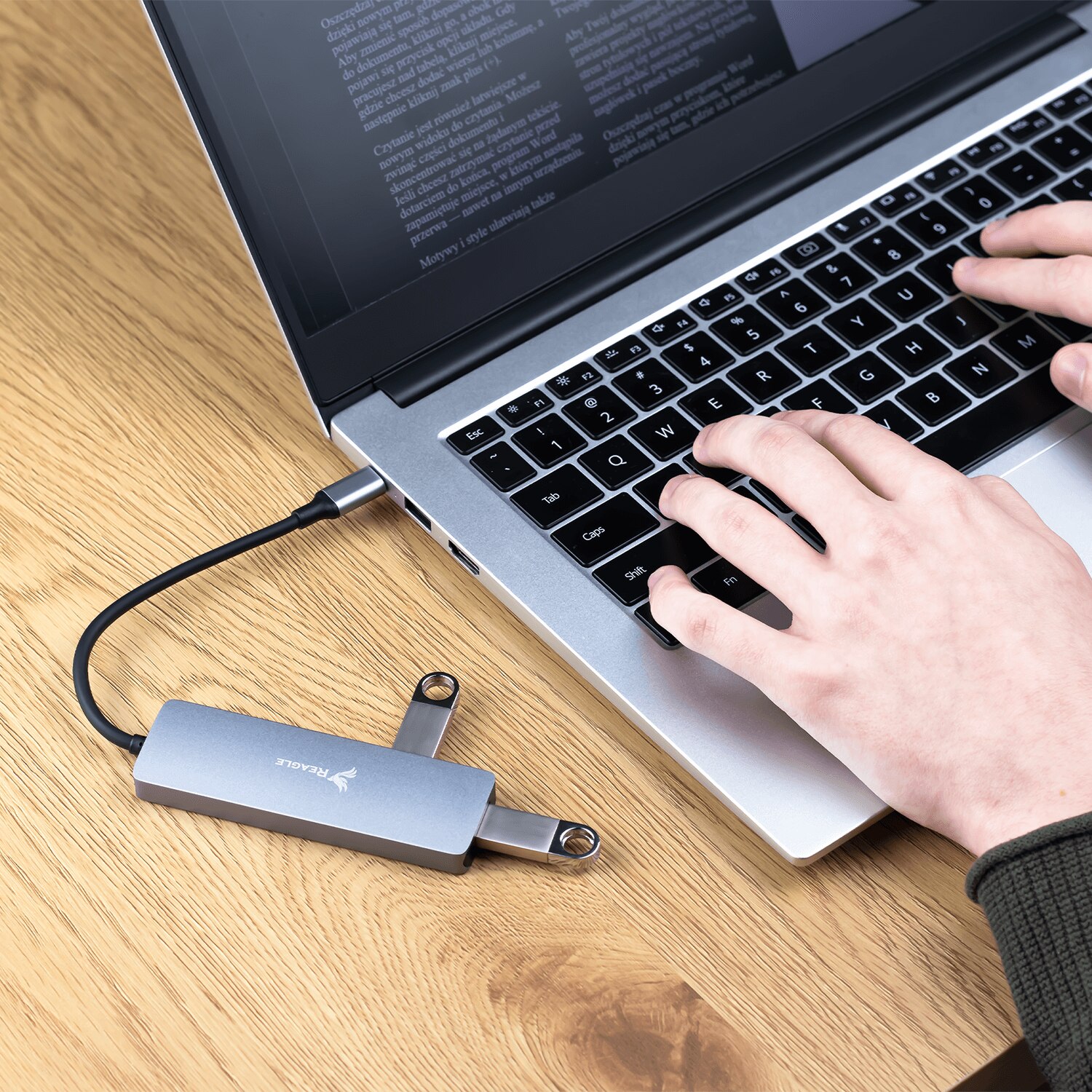 HUB 4 in 1 USB Type C 100W PD Reagle Adaptor Multiport USB C, USBC 3.1